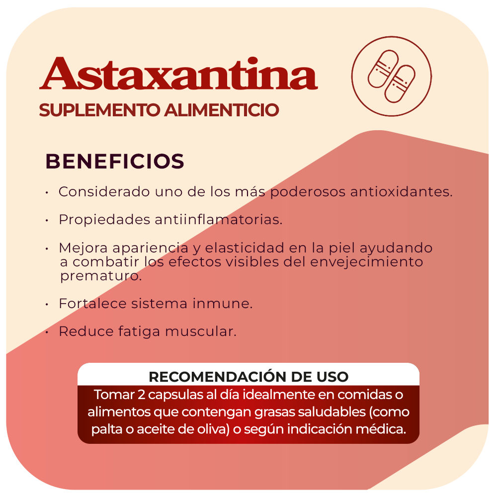 Astaxantina 8 mg 60 cápsula Blanda