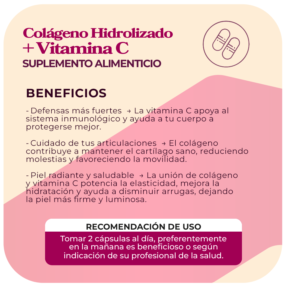 Colágeno + Vitamina C 500mg 90 cápsulas