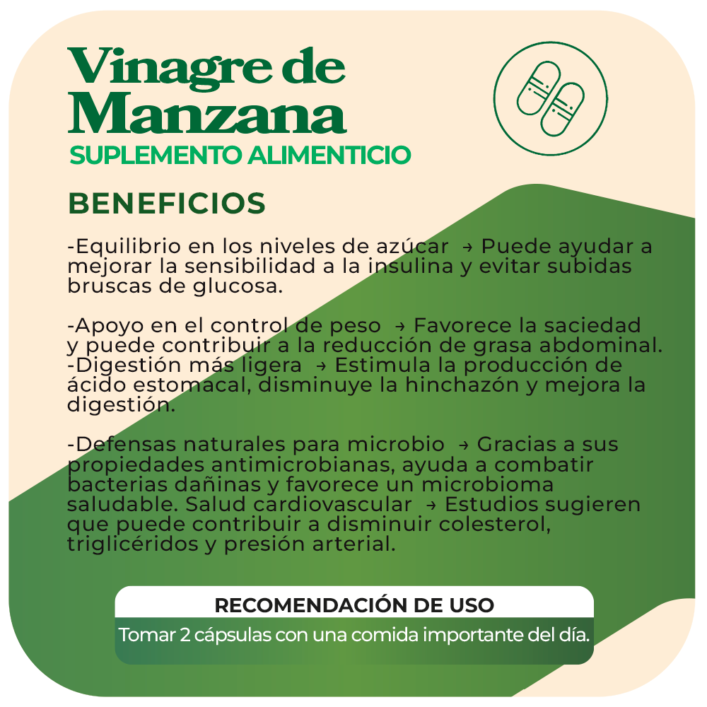 Vinagre de Manzana 500mg 90 Cápsulas