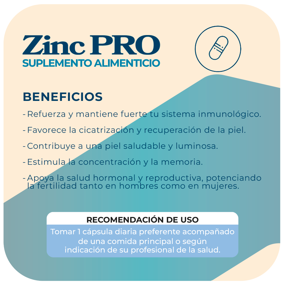 Zinc Quelado L-Metionina 20 mg 90 cápsulas