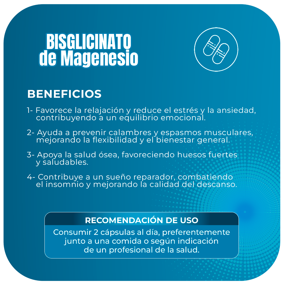 Bisglicinato de Magnesio 500mg 60 cápsulas