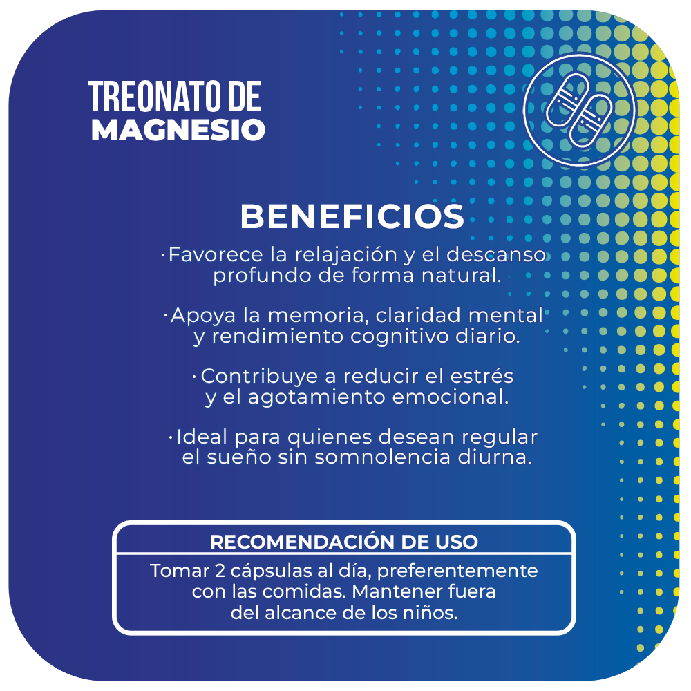 Treonato de Magnesio 500 mg 90 cápsulas