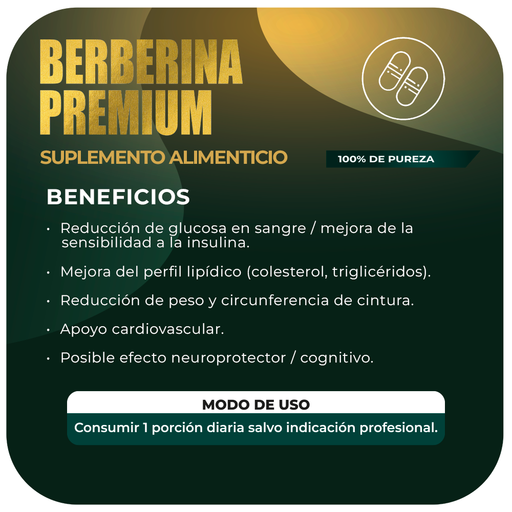 Berberina Premium 100% Pureza 90 cápsulas