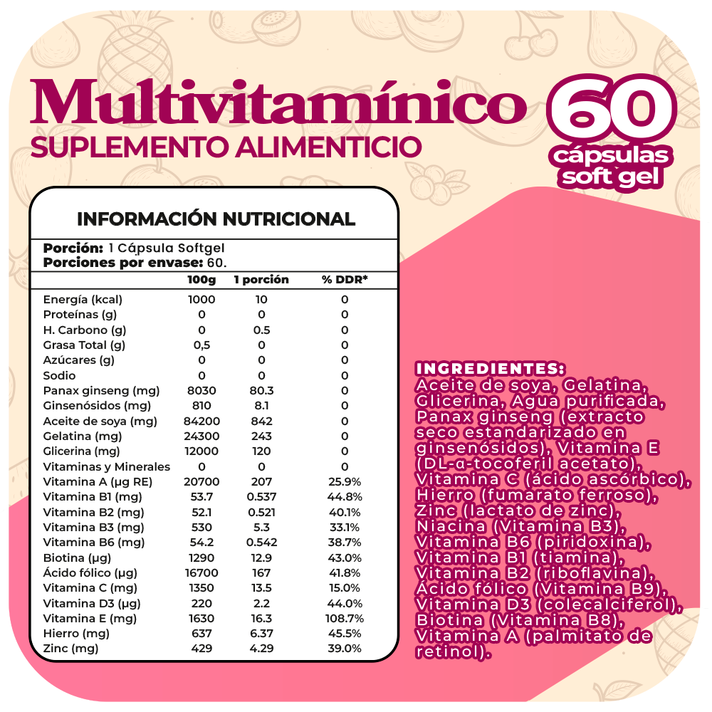 Multivitamínico 60 cápsula blanda