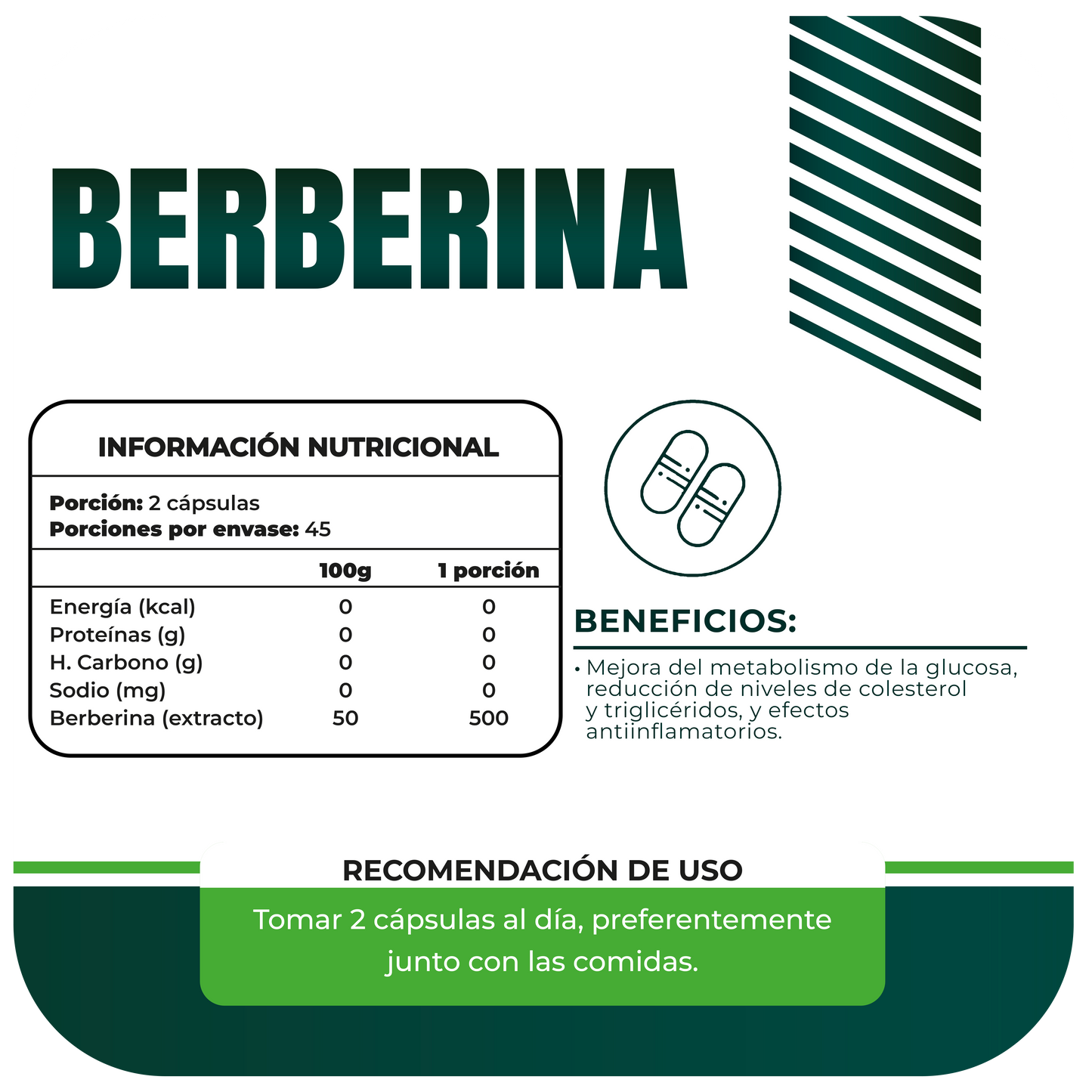 Berberina 500mg 90 cápsulas