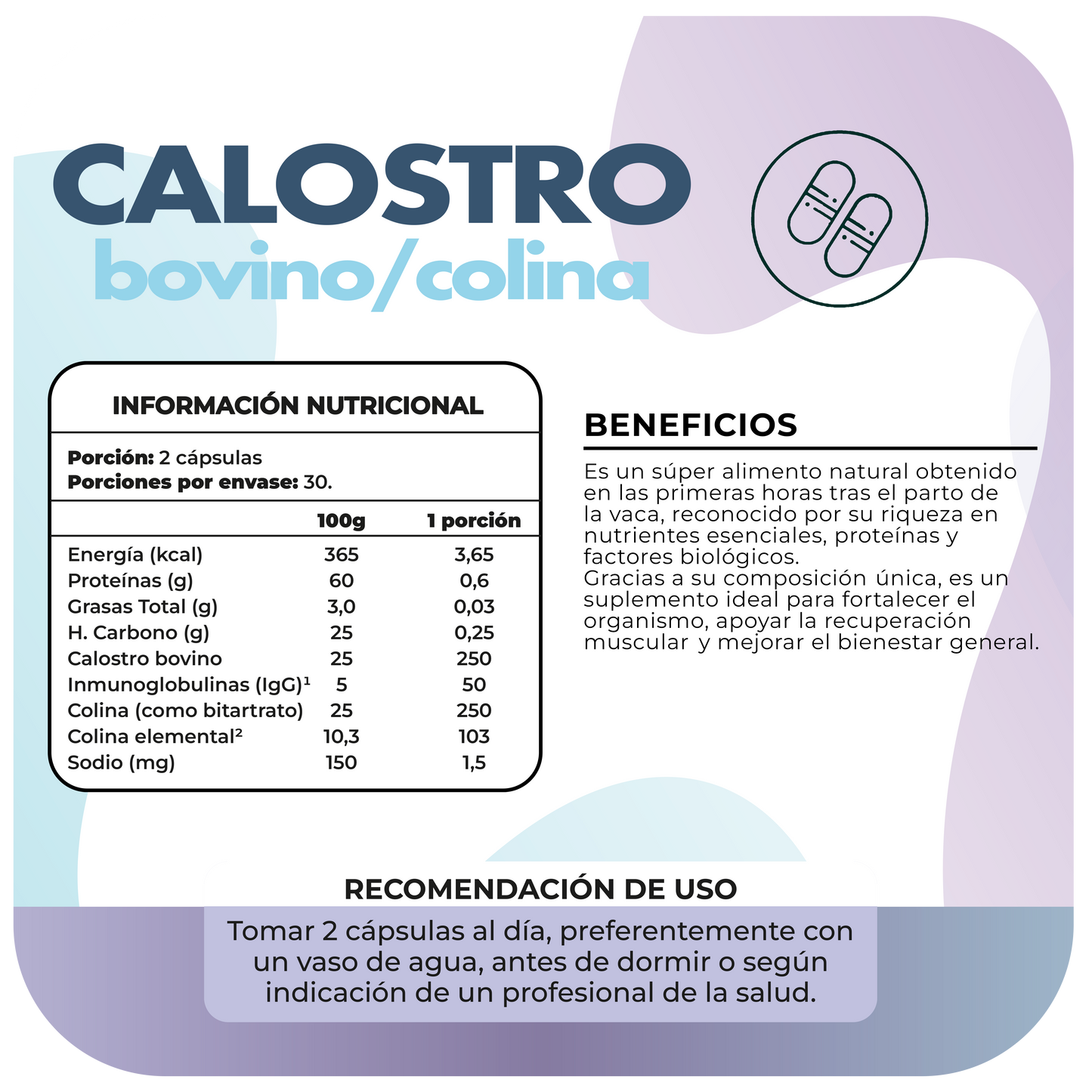 Calostro Bovino con Colina 500mg