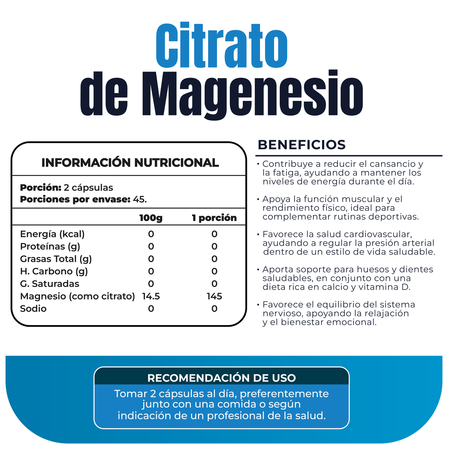 Citrato de Magnesio 500mg