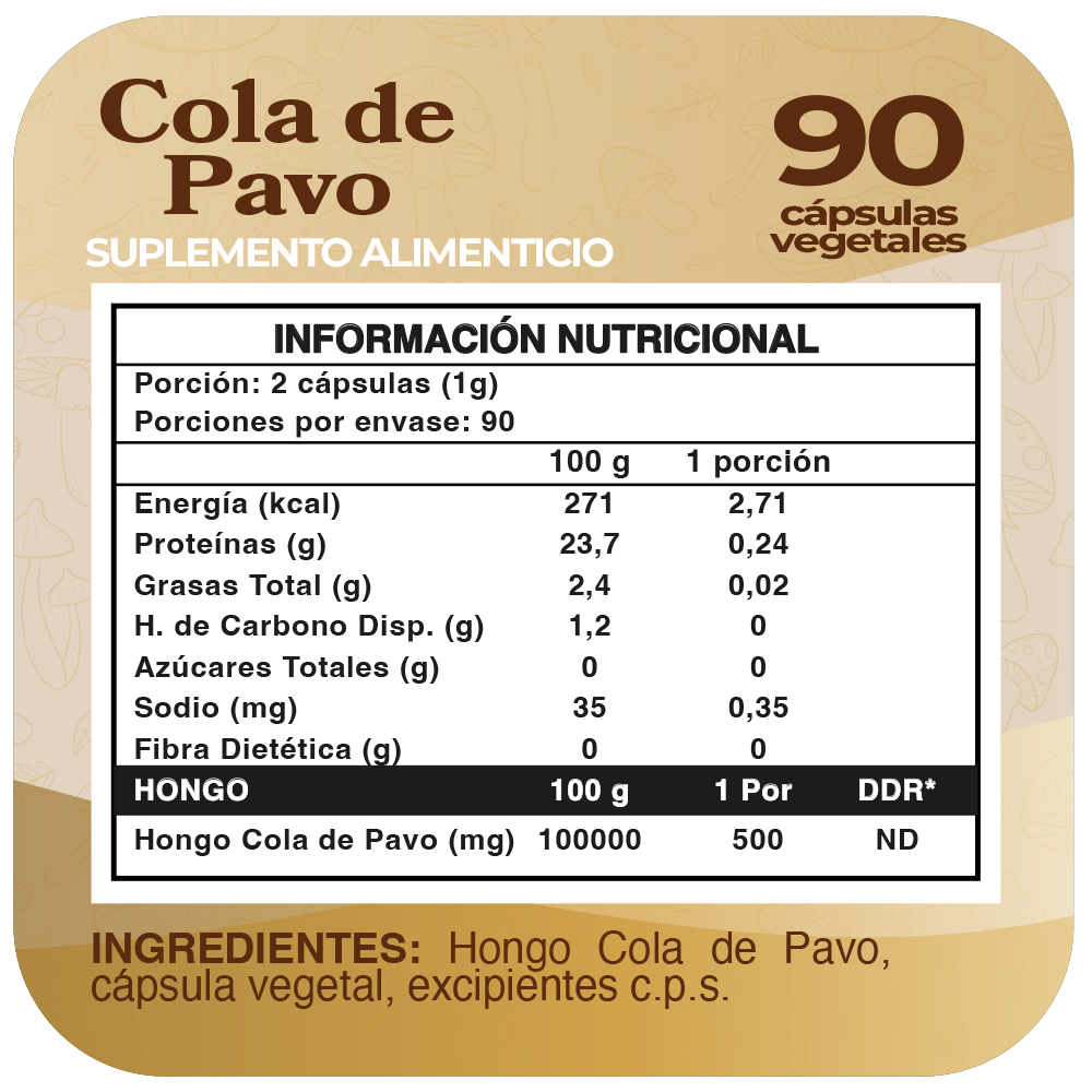 Cola de Pavo 500mg 90 Cápsulas