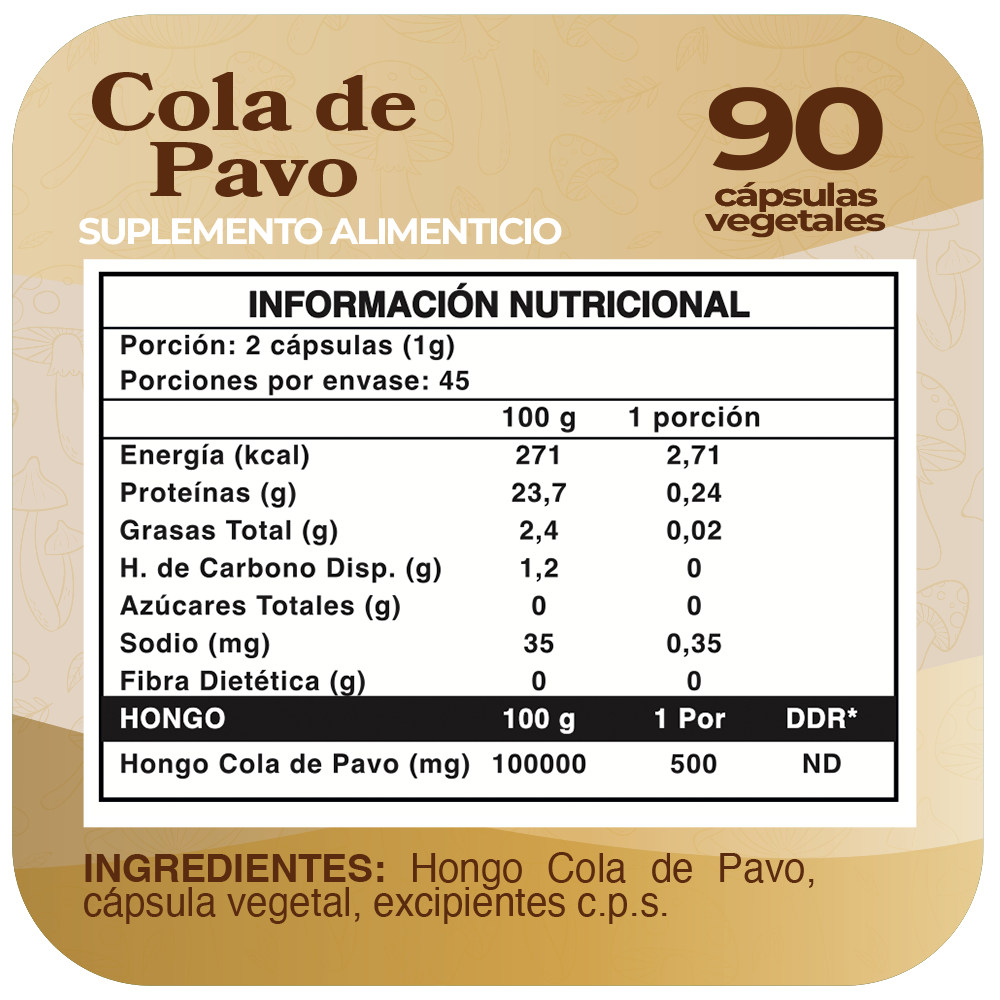 Cola de Pavo 500mg 90 Cápsulas