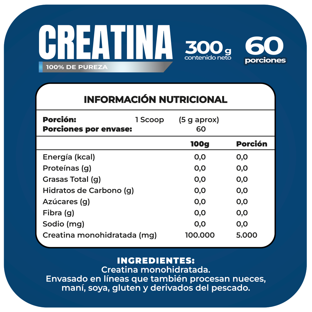 Creatina 100% Pure Monohidratada 300gr