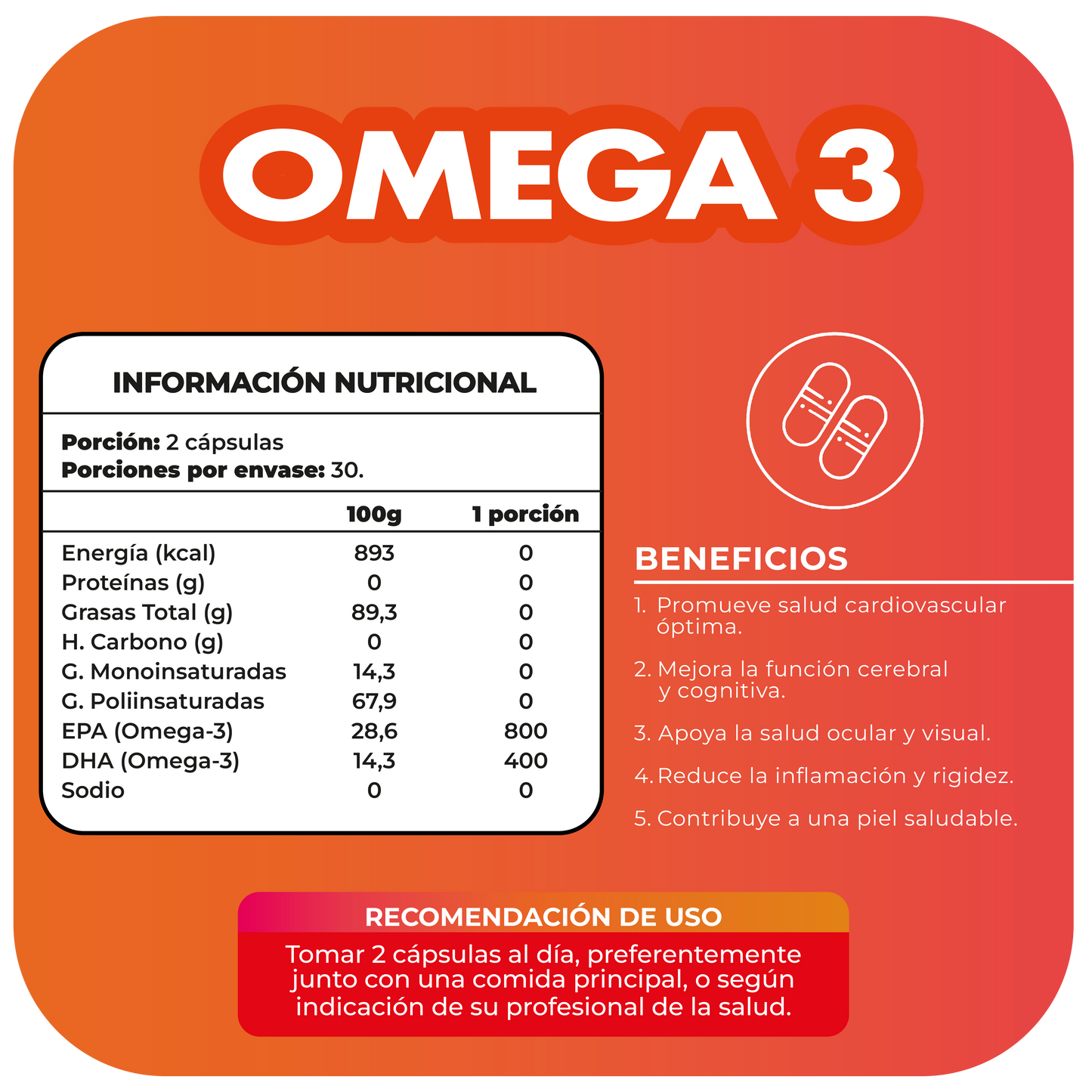 Omega 3 800 EPA y 400 DHA