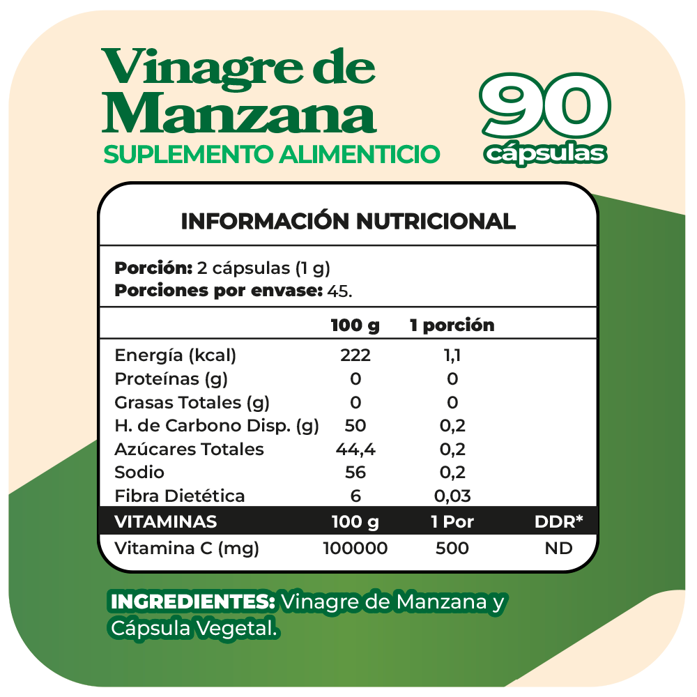 Vinagre de Manzana 500mg 90 Cápsulas