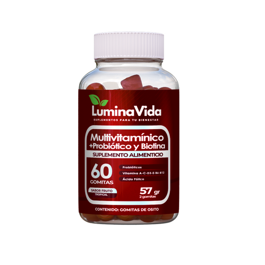 Gomitas Multivitamínico + Probióticos y Biotina 60 Un