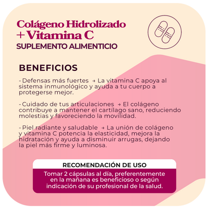 Colágeno + Vitamina C 500mg 90 cápsulas