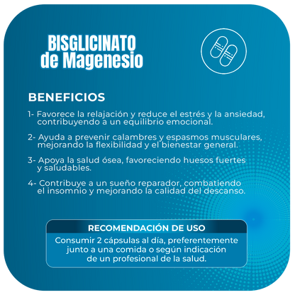 Bisglicinato de Magnesio 500mg 60 cápsulas