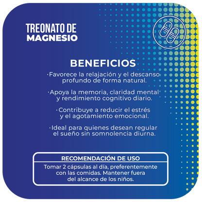 Treonato de Magnesio 500 mg 90 cápsulas