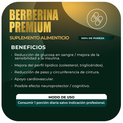 Berberina Premium 100% Pureza 90 cápsulas
