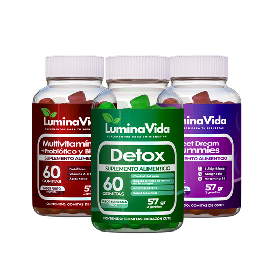Pack Rutina Diaria | Multivitamínico + Biotina + Probiótico + Detox + Sweet Dreams
