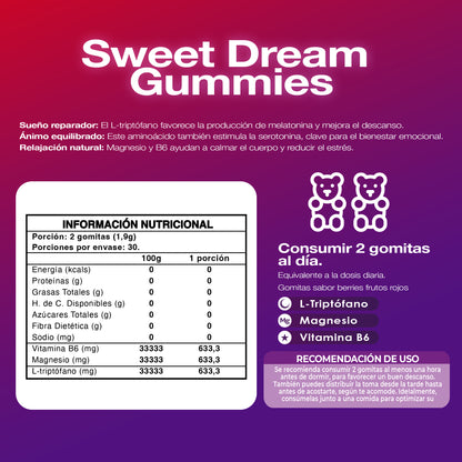 Gomitas Dreams Magnesio L-triptofano Vit B6 60 Un