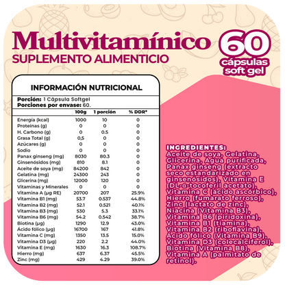 Multivitamínico 60 cápsula blanda