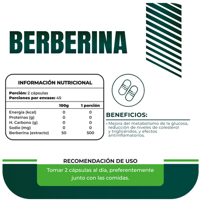 Berberina 500mg 90 cápsulas