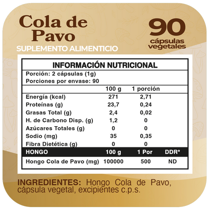 Cola de Pavo 500mg 90 Cápsulas