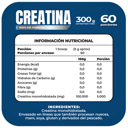 Creatina 100% Pure Monohidratada 300gr