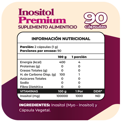 Inositol Premium 1000mg 90 Cápsulas