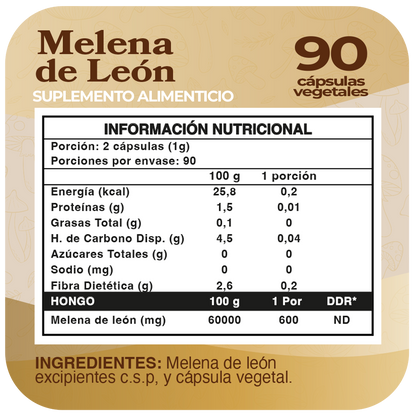 Melena de León 500mg 90 Cápsulas