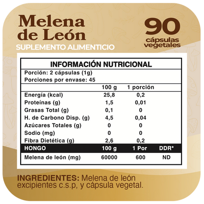 Melena de León 500mg 90 Cápsulas