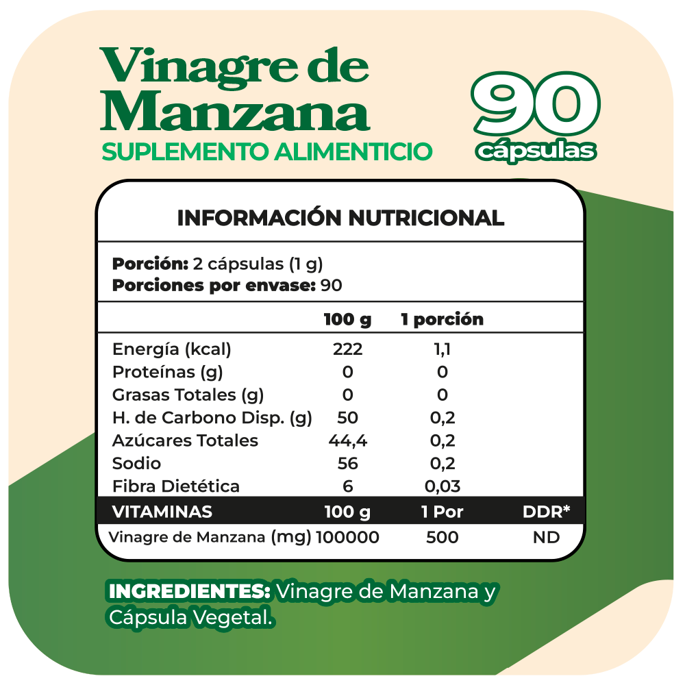 Vinagre de Manzana 500mg 90 Cápsulas
