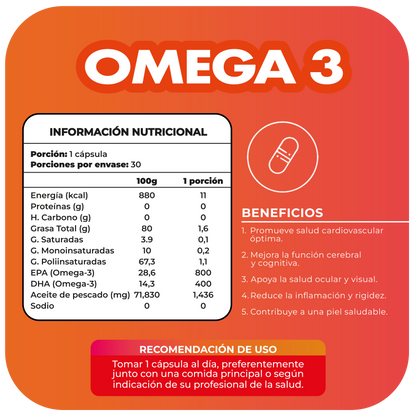 Omega 3 800 EPA y 400 DHA