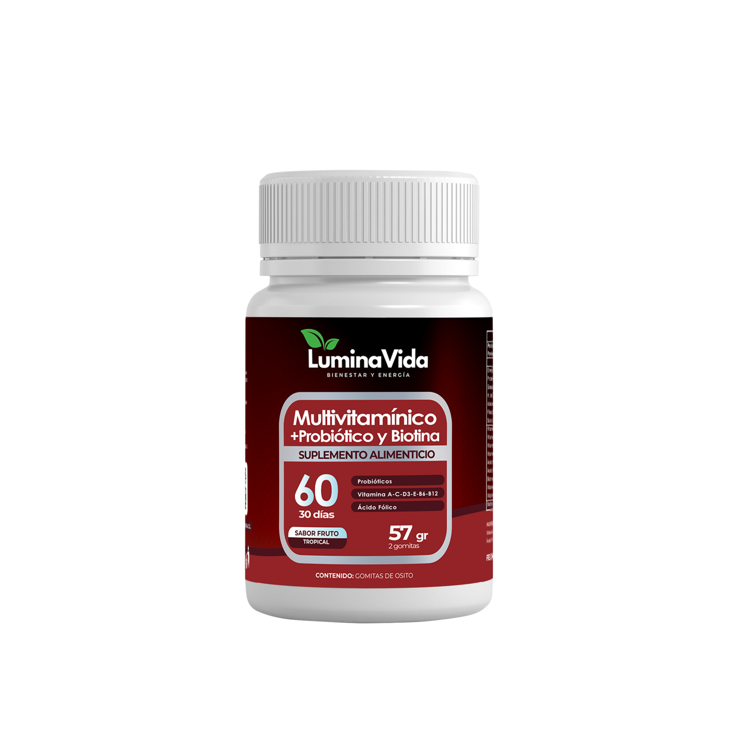 Gomitas Multivitamínico + Probióticos y Biotina 60 Un